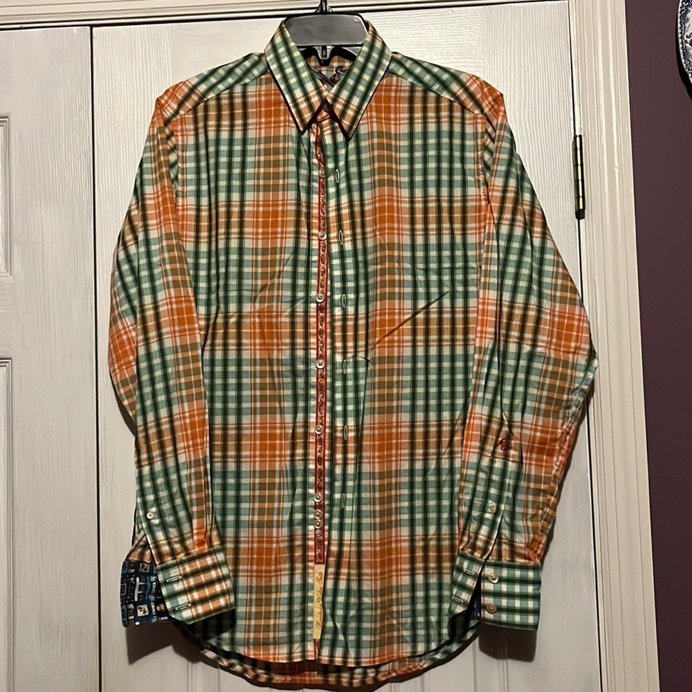 Robert Graham colorful plaid mens button down size Xs/S!
